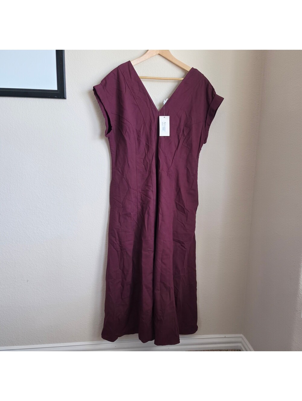 A New Day Women's Short Sleeve V-Neck Midi A-Line Dress XL